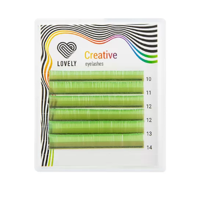 картинка Ресницы Lovely светло-зелёные (specific green) МИКС MINI (6 линий) от магазина СтильПро