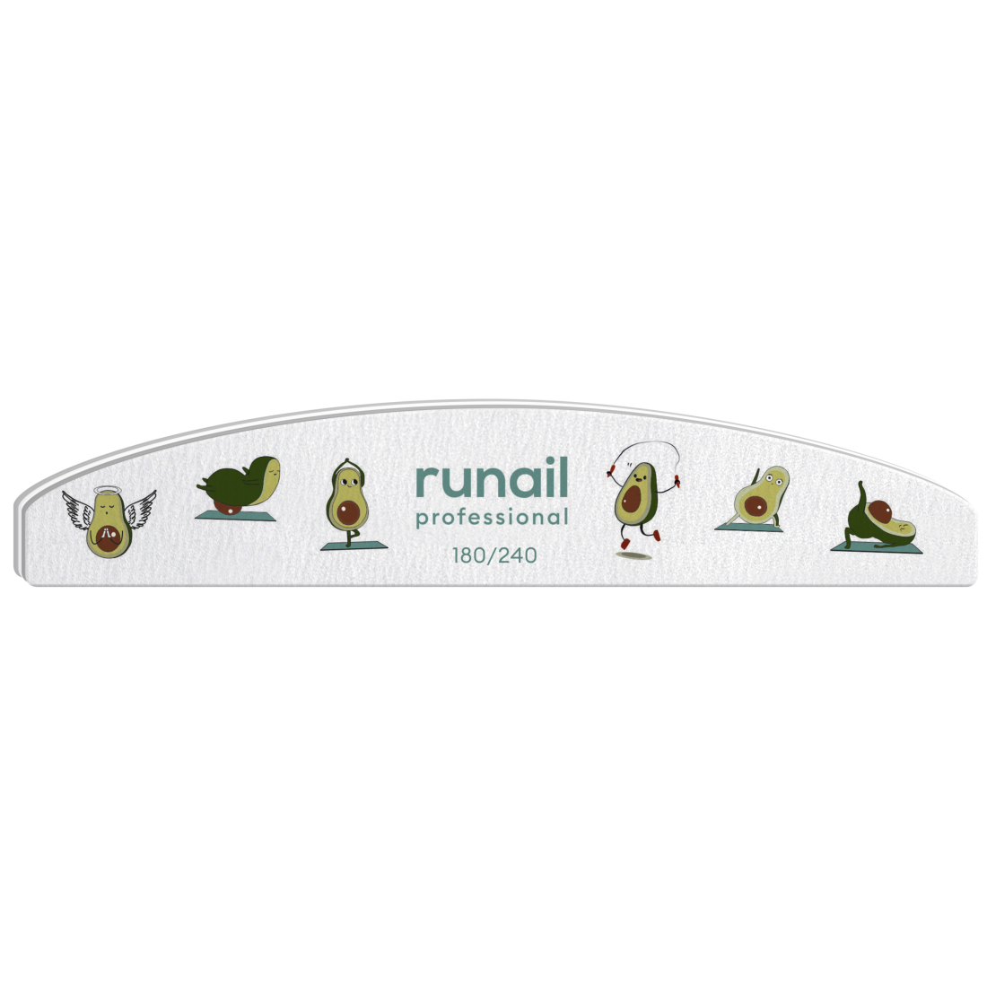 картинка Пилка RuNail 180/240 полукруг,белая для ногтей от магазина СтильПро
