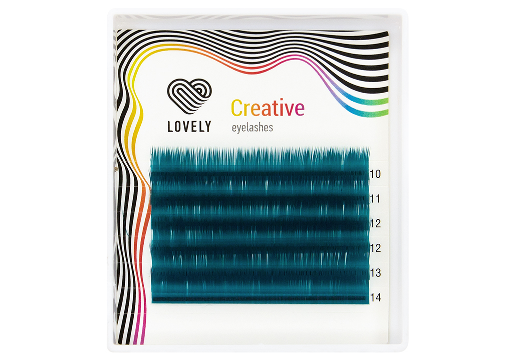 картинка Ресницы Lovely изумрудные МИКС MINI (6 линий) от магазина СтильПро