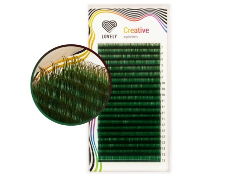 картинка Ресницы Lovely Двухтоновые Green-Brown МИКС (20 линий) от магазина СтильПро