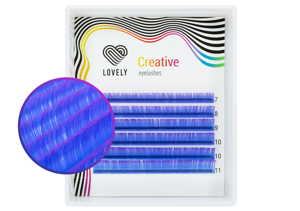 картинка Ресницы Lovely двухцветные Blue-Purple MINI МИКС (6 линий) от магазина СтильПро